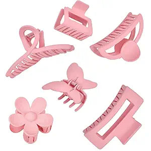 Pink Hair Clips, 6 Pack Cute Hair Clips for Thin Thick Hair