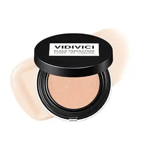 VIDIVICI Black Perfection Cover Fit Cushion, Korean Makeup (21N Ivory)