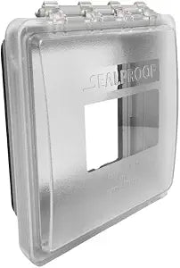 Sealproof Slim 2-Gang Shallow Not In Use Weatherproof Outdoor Outlet Cover | Lockable, 45 Configurations, Low Profile