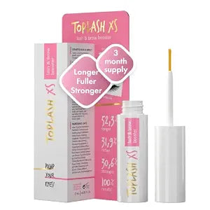 TOPLASH Eyelash Growth Serum - Innovative Formula for Longer, Thicker, Fuller Brows & Lashes - Natural, Cruelty-Free & Hypoallergenic - 0,06 Fl Oz(2 ml)
