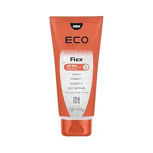 Eco Style Flex Hold Soft Gel with Aloe – Lightweight Alcohol-Free Hair Gel for Shine, Moisture & Control, Defines Curls & Smooths Edges, For All Hair Types, 6 Ounce