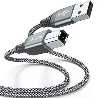 2 Pack USB Printer Cable - 5FT USB A to B Cable - Compatible with Hp, Canon, Brother, Samsung, Dell, Epson, Lexmark, Xerox, and More (Grey)