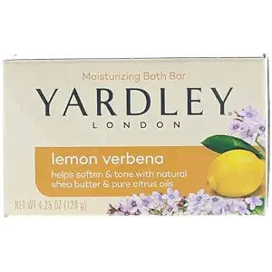 Yardley London Lemon Verbena with Shea Butter & Pure Citrus Oil Moisturizing Bar 4.25 ozr (Pack of 6)