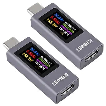 UMLIFE 2PCS 360W USB C Tester Power Meter, 4-30V 0-12A Type-C PD Tester Digital Multimeter, Power Voltage and Current Tester Meter, Power Bank Capacity Voltmeter USB Cable Charger Detector