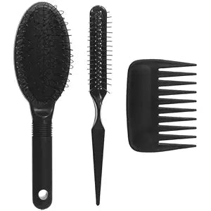 obeoby 3Pcs Wig Brush Comb Set for Wigs & Extensions, Black
