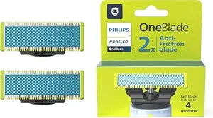 Philips OneBlade Replacement Blades for Face/Body Kit (Pack of 2/Anti-Friction)