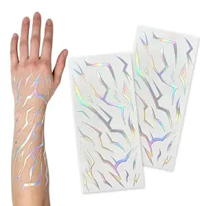 50Pcs Kpop Outfits, K-Style Demon Mark Tattoos (2Sheets)