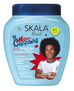 SKALA Mais Crespinhos 2-in-1 Treatment Cream and Leave-In Conditioner Rich Care and Support Manageability for Coily and Kinky Hair, 35.2 oz