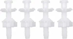 4-Pack Toilet Seat Screw Kit, Plastic Toilet Seat Bolts, Nuts, Washer