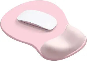Ergonomic Mouse Pad with Gel Wrist Rest,10.3 * 7.5in, Pink