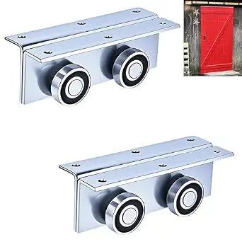 4 Wheel Heavy Duty Trolley Assembly Roller for Barn Doors or Shed Sliding Doors, Compatible with 1-5/8" Wide or All 1-5/8" or Taller Strut Channel(2 Packs)