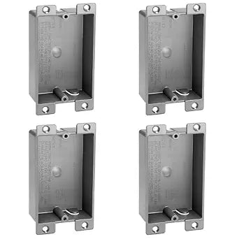 Relaxweex 4 Pack Shallow Electrical Outlet Boxes Single Gang 8 Cubic Inch