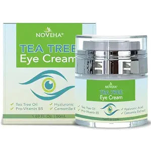 NOVEHA Tea Tree Oil Anti Wrinkle Eye Cream - Eyelid Cream for Dry & Itchy Skin, Scar | Moisturizer Face Cream Treatment - 1.69 Fl. Oz.