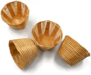 10-Piece Mini Bamboo Wicker Basket Set  Handmade Mini Decorative Display Props for Craft & Tabletop Styling no.6