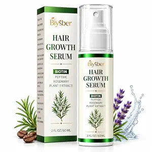 Natural Hair & Scalp Growth Serum Spray for Fuller, Thicker-Looking, for Women and Men Anti-Thinning Loss Hair, Multi-Peptide & Rosemary Formula for Density, Strengthens Weak Hairs, 2.0 Fl Oz