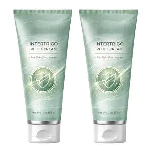 2Pcs Intertrigo Relief Cream, Skin Fold Barrier Cream for Moisture & Friction Protection, Fast-Drying Non-Greasy Formula for Friction-Prone Areas, 2 oz / 57g