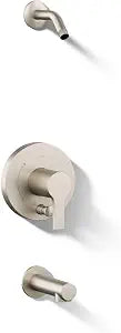KOHLER TLS35327-4-BN, Elate Rite-Temp Bath and Shower Trim Kit with Push-Button Diverter, Vibrant Brushed Nickel, Stylish Bathroom Accessory, Corrosion-Resistant (Without Showerhead)
