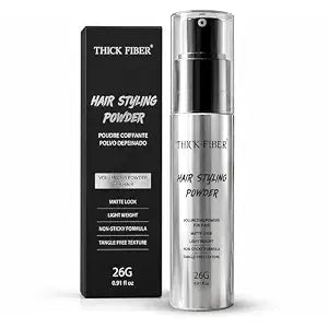Thick Fiber Hair Styling Powder – Tangle-Free, Non-Sticky, No White Residue – Infused Clay-Based Powder for Volumizing & Texturizing – Matte Finish for Women and Men – Medium Hold – 26g