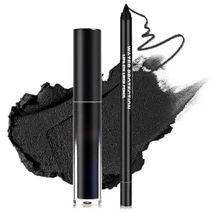 Black Lipstick Black Lip Liner Set Halloween Matte Black Lip Gloss