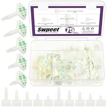 Swpeet 75Pcs 5 Sizes White 0.19" 0.31" 0.43" 0.56" 0.62" Supporting Height Adhesive Insulated Standoffs Sticky PCB Spacer Assortment Kit, Adhesive Standoffs Insulated Standoffs for PCB PC Board