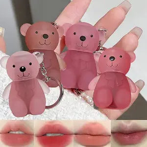 Baorder 4PCS Velvet Matte Liquid Lipstick Set,Cute Bear Korean Lip Gloss