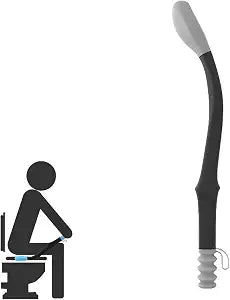 Toilet Aids Tools Long Reach Butt Wiper, 15.5inch Self-Wipe Toilet Aid Perfect for Seniors, Pregnant Women, and Those with Limited Mobility or Post-Surgery (White)
