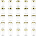 6 oz Clear Hexagon Jars,Small Glass Honey Jars With Lids(Golden),Mason Jars For Herbs,Foods,Jams,Liquid, Canning Jars Spice Jar For Storage 25 Pack