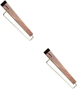 Uonlytech 2pcs Heavy Duty Towel Holder Space-Saving Design Wall-Mounted Towel Rack for Bathroom and Kitchen Easy Adhesive Installation Walnut Finish