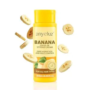 ANYELUZ Banana Leave-In Cream for Frizz Control with Natural Oils, 8.4 Oz