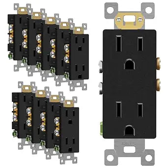 ENERLITES 10 Pack Decorator Wall Outlet, 15A Standard Electrical Receptacle