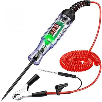 Automotive Circuit Tester with 3-120V LED Voltmeter, Car Test Light Dual Polarity Indicator & Long Probe, Fuse Checker RV Marine Tool