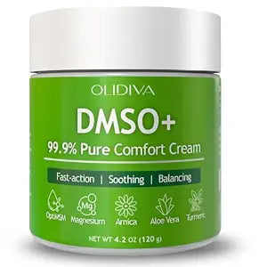 DMSO Cream 99.9% Pure for Topical Joint, Muscle Comfort - DMSO Pharmaceutical Grade Cream with Arnica, Zechstein Magnesium, Turmeric, OptiMSM, Aloe Vera 4.23 oz