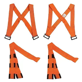 Forearm Forklift Shoulder Harness  Standard - Lift and Move Furniture, appliances, Supports up to 800 lb. Moving Harness Set, 2 Harnesses and 2 Center Straps that are ea 94 Long, 1 Pack, Orange