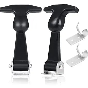 Mudder 2 Pcs Rubber Latches T-Handle Steel Brackets for Hood Cabinet