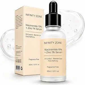 Niacinamide 10% + Zinc 1% Face Serum – Lightweight Hydrating Serum with Hyaluronic Acid & Vitamin B5, 30 ml / 1.01 fl oz