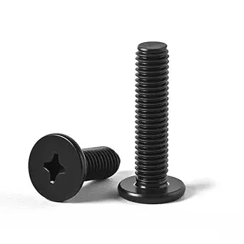 M3 x 8mm(50 Pack) Flat Round Head Phillips Drive Machine Screws Black Oxide 304 Stainless Steel Hardware Fastener