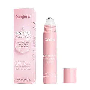 Retinol & Caffeine Under Eye Roller Serum | Xenjura Cooling Eye Cream for Puffy Eyes & Dark Circles | Anti Aging Wrinkle Remover for Fine Lines | Vegan Skincare (20ml / 0.7 fl oz)