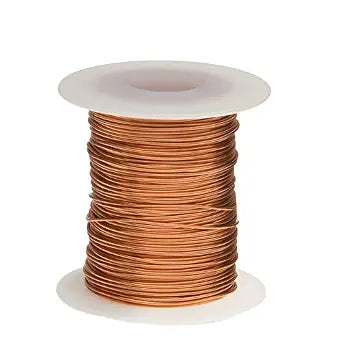Bare Copper Wire, Buss Wire, 14 AWG, 100' Length, 0.0641" Diameter, Natural