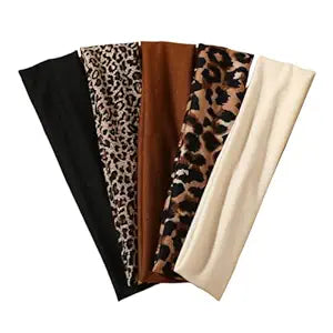 5PCS Animal Print Pattern Headband, Fashion Hair Accessories, Hair Band for Women, Stylish Hair Accessory (brown)