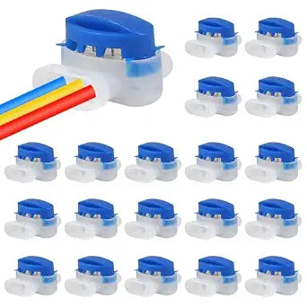 20PCS 3 Way Wire Connectors Locks Connectors Electrical IDC 314-BOX Wire Connectors 22-14 AWG for Robotic Lawn Mowers, Irrigation Applications