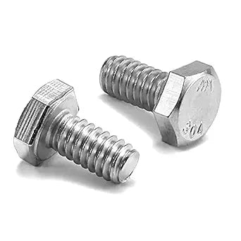 3/8-16 x 1/2" Hex Head Screw Bolt, 10Pcs 18-8 (304) Stainless Steel, Fully Threaded, Plain Finish, by SG TZH