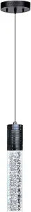 HAIXIANG Modern Kitchen Island Hanging Light Fixtures Crytstal Pendant Lighting for Kitchen Island Black Mini Chandelier with 6000K Daylight Bulb
