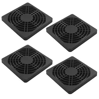 Hitefu 80mm Black Plastic Fan Filter Cover, 4 Pcs