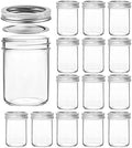 VERONES Mason Jars, 15 PACK 8 OZ Canning Jars Jelly Jars With Regular Lids