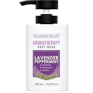 Essentially KateS Aromatherapy Body Wash – Lavender & Peppermint – Calming Herbal Botanical Shower Gel – 12.85 fl oz