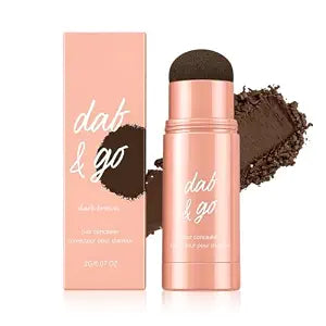 Root Touch Up Stick, with Sponge Applicator, Sweat & Water Resistant Root Cover Up for Gray Hair, Hairline Gaps and Visible Scalp, Natural Non-Greasy Temporary Hair Concealer (Dark Brown)