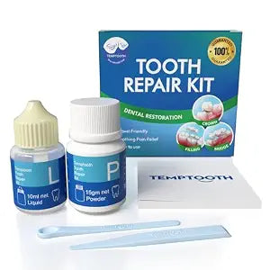 Temptooth Tooth Repair Kit for Temporary Tooth Filling, Cap and Bridge Repair ��� Easy At-Home Tooth Fix with Self-Curing Material and Universal Shade for Instant Dental Gaps, Chips and Lost Fillings