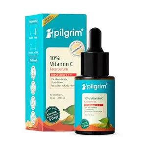10% Vitamin C Face Serum by Pilgrim | Anti Aging Facial Serum with 5% Niacinamide & Kakadu Plum | Reduces Fine Lines, Smooths Skin Texture & Improves Radiance | 1.01 Fl Oz (30ml)