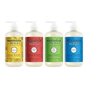 Mrs. MEYER'S Clean Day Liquid Hand Soap 12.5 FL OZ Each, Fresh Cut Grass, Tomato Vine, Dandelion, Blueberry, 1 CT (Variety Pack)