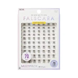 Falscara, False Eyelashes, Lash Clusters, 'Soft Natural', 8mm-16mm, Includes 70 Wisps, Contact Lens Friendly, Easy to Apply, Reusable Lash Clusters